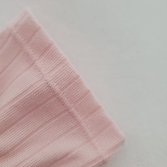 NWT * One Shoulder Long Sleeve Pink Ribbed Cropped Top Coquette Fairy - Picture 5 of 8